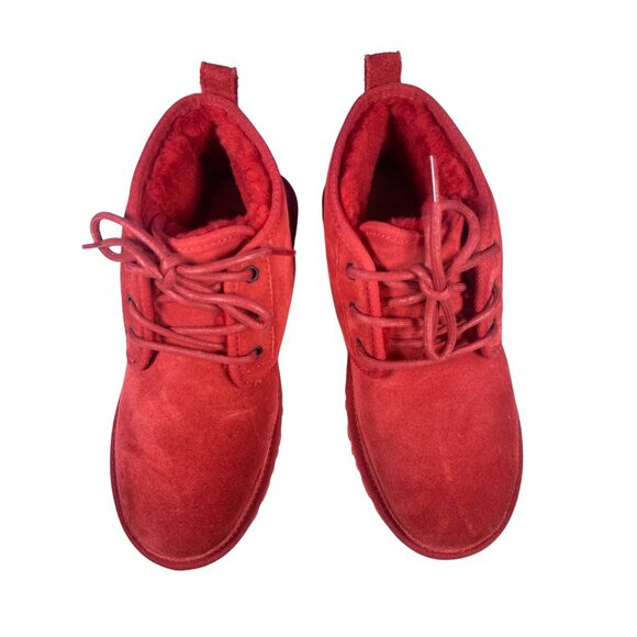 New UGG NEUMEL Mid Top Casual Snow Boots Suede Red Fur Women's 8 EU39 - Picture 12 of 12